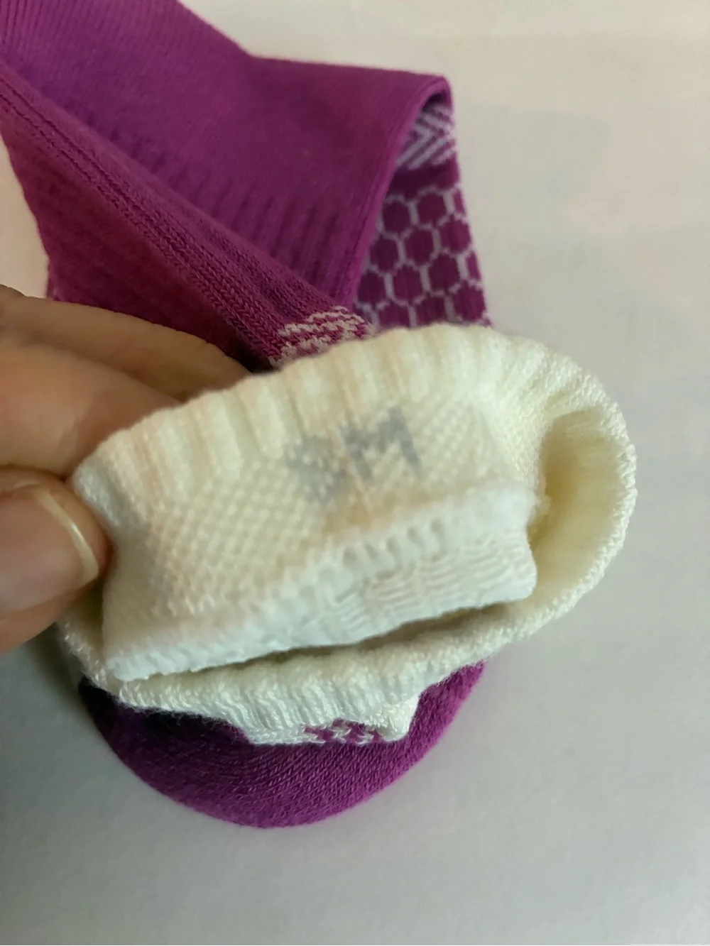 BOMBAS Women’s Purple & White Performance Crew Socks S NEW